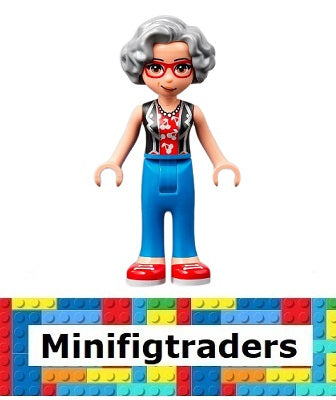 41704 Friends Dottie - Blue Trousers with Red Shoes, Black Vest over Red Shirt with Cherries (frnd489)