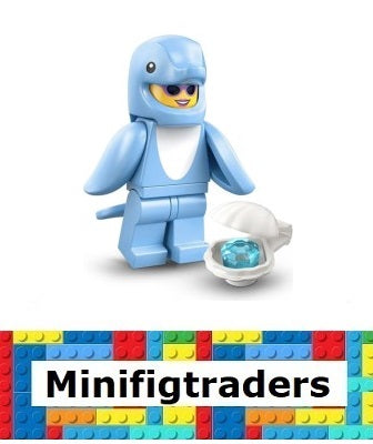 71051 Dolphin Costume Fan, Series 28 (Complete Set with Stand and Accessories) col28-9