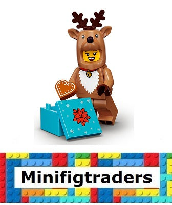 71034 Reindeer Costume, Series 23 (Complete Set with Stand and Accessories) (col23-4)