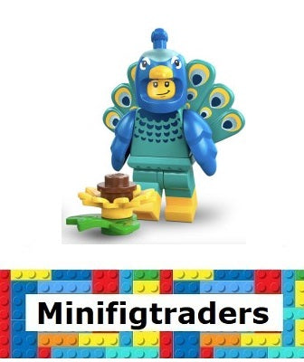 71051 Peacock Costume Fan, Series 28 (Complete Set with Stand and Accessories) col28-1