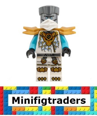 71857 Zane - White Mask, Wide Pearl Gold Shoulder Armor (njo1033)