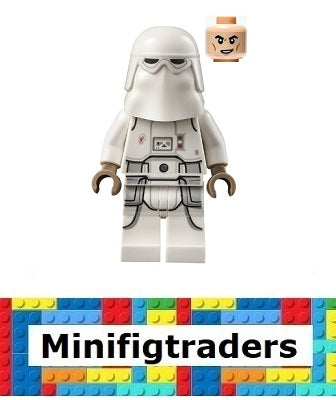 75320 Snowtrooper, Printed Legs, Dark Tan Hands, Cheek Lines, Lopsided Grin (sw1181)