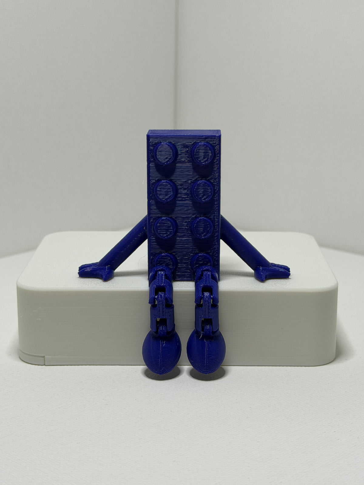 Brick Buddy – Blue-Articulated 3D Printed Character