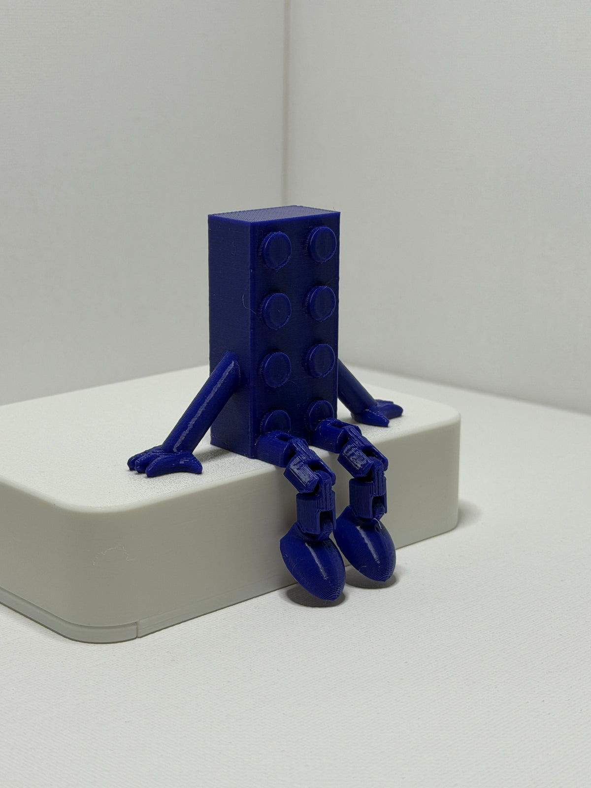 Brick Buddy – Blue-Articulated 3D Printed Character