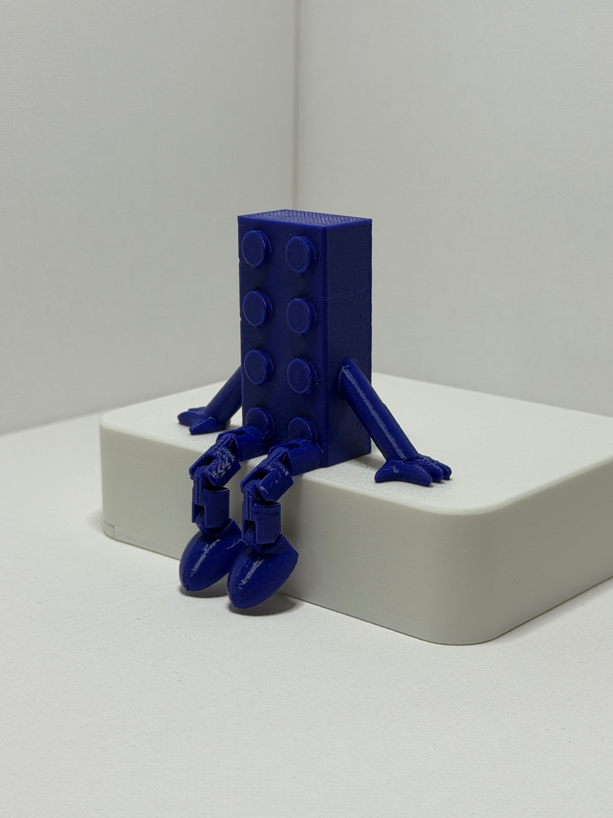 Brick Buddy – Blue-Articulated 3D Printed Character