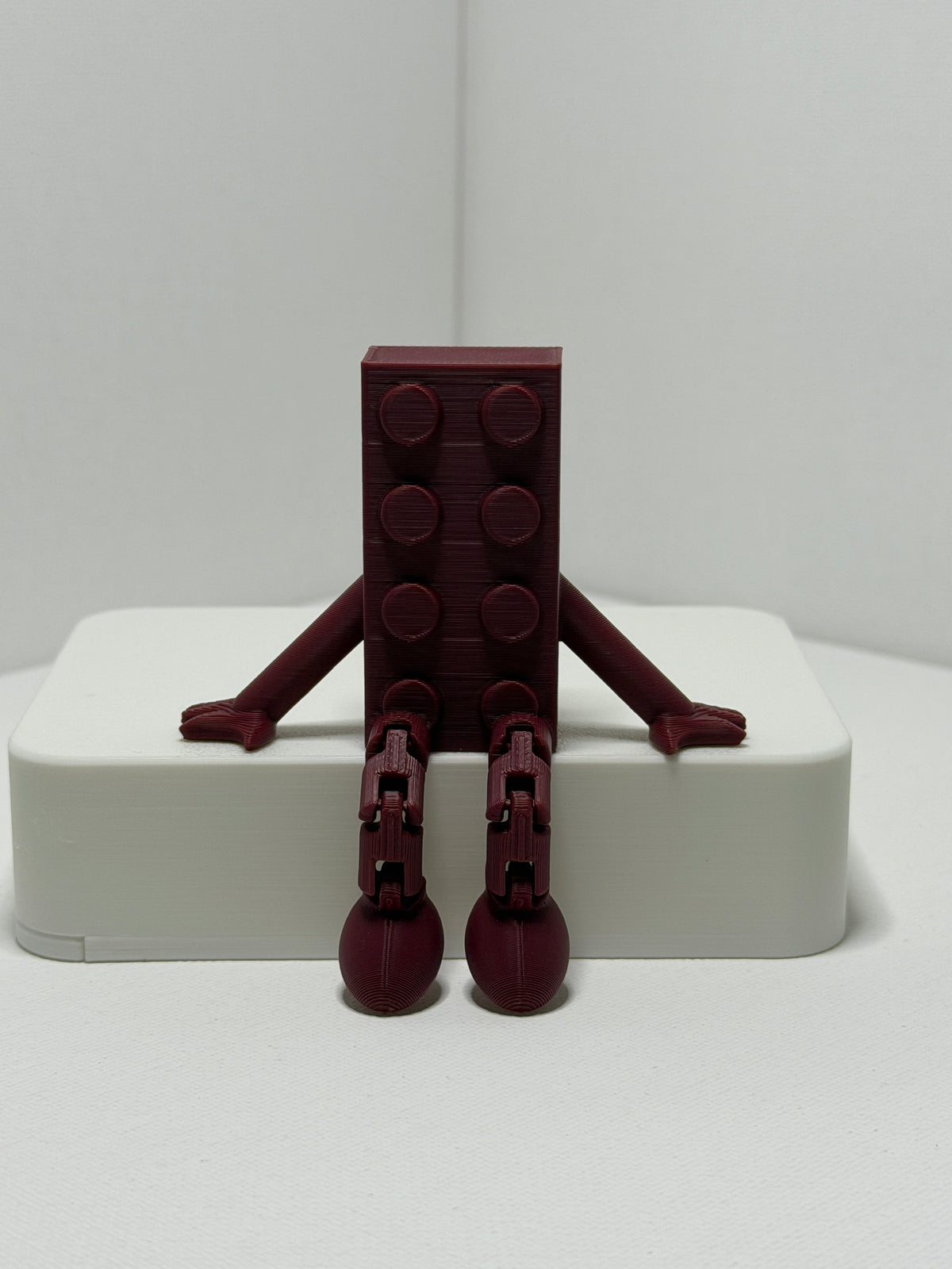 Brick Buddy – Maroon-Articulated 3D Printed Character