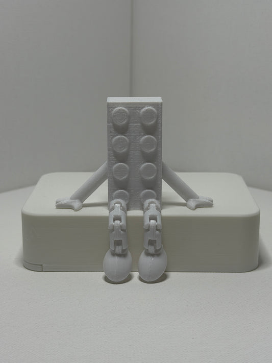 Brick Buddy – White-Articulated 3D Printed Character