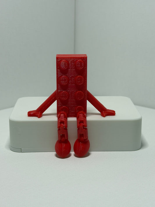 Brick Buddy – Red-Articulated 3D Printed Character